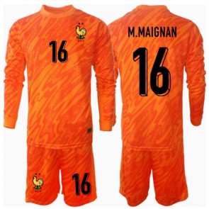 Francie Mike Maignan #16 Brankářské Dětské Venkovní dres komplet ME 2024 Dlouhý Rukáv (+ trenýrky)